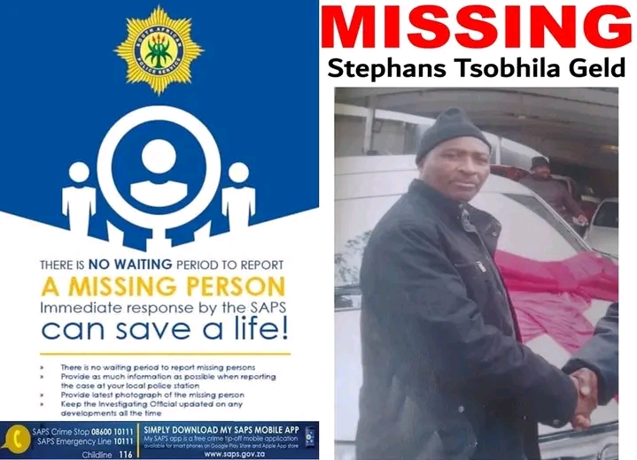 SAPS urged members of community to come forward regarding the missing of 61 year old male