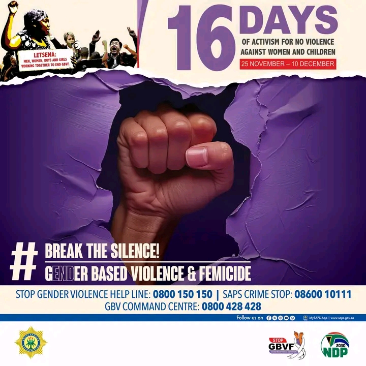 South African Police Service is against the Gender Based Violence