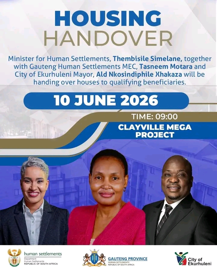 Municipality of Ekurhuleni hands over 148 homes under Clayville Mega Project
