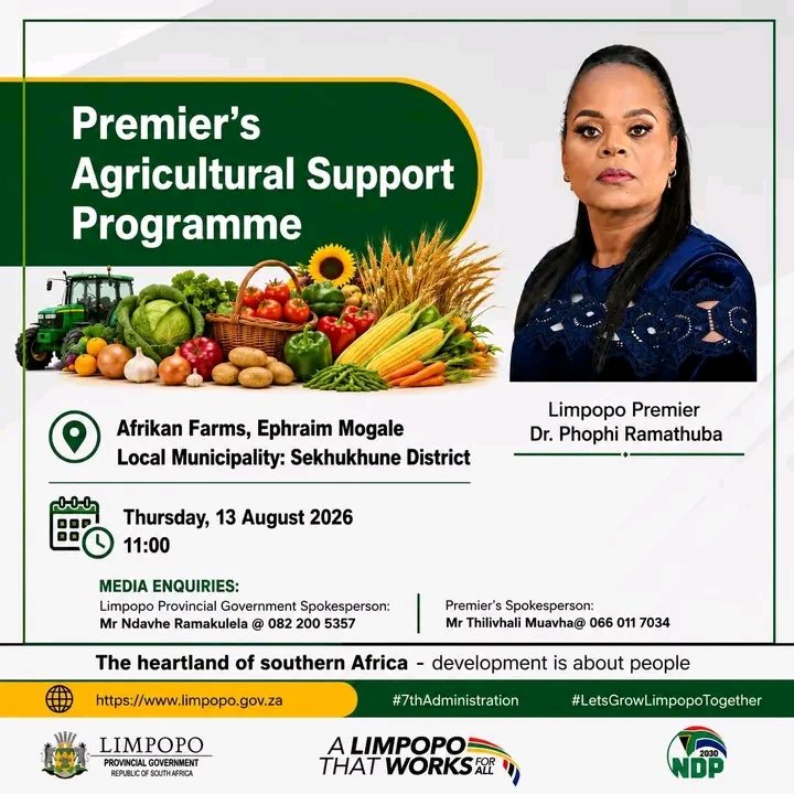 Limpopo’s Premier set to janx new jobs opportunity using Agriculture as driving force across the province